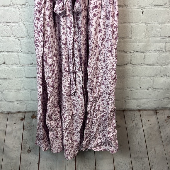 BloomChic Purple Floral Mock Neck Belted Pocket Dress Size 12 Large - Picture 5 of 6